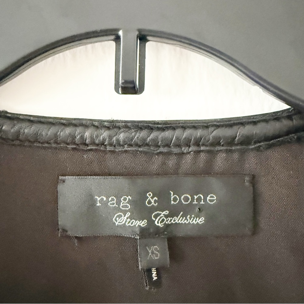Rag & Bone Wool & Lamb Leather Black Biker Jacket Size XS - Picture 5 of 5